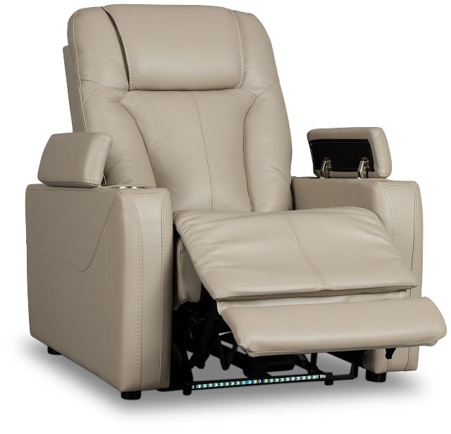 Optimus Beige Lthr/vinyl Power Recliner