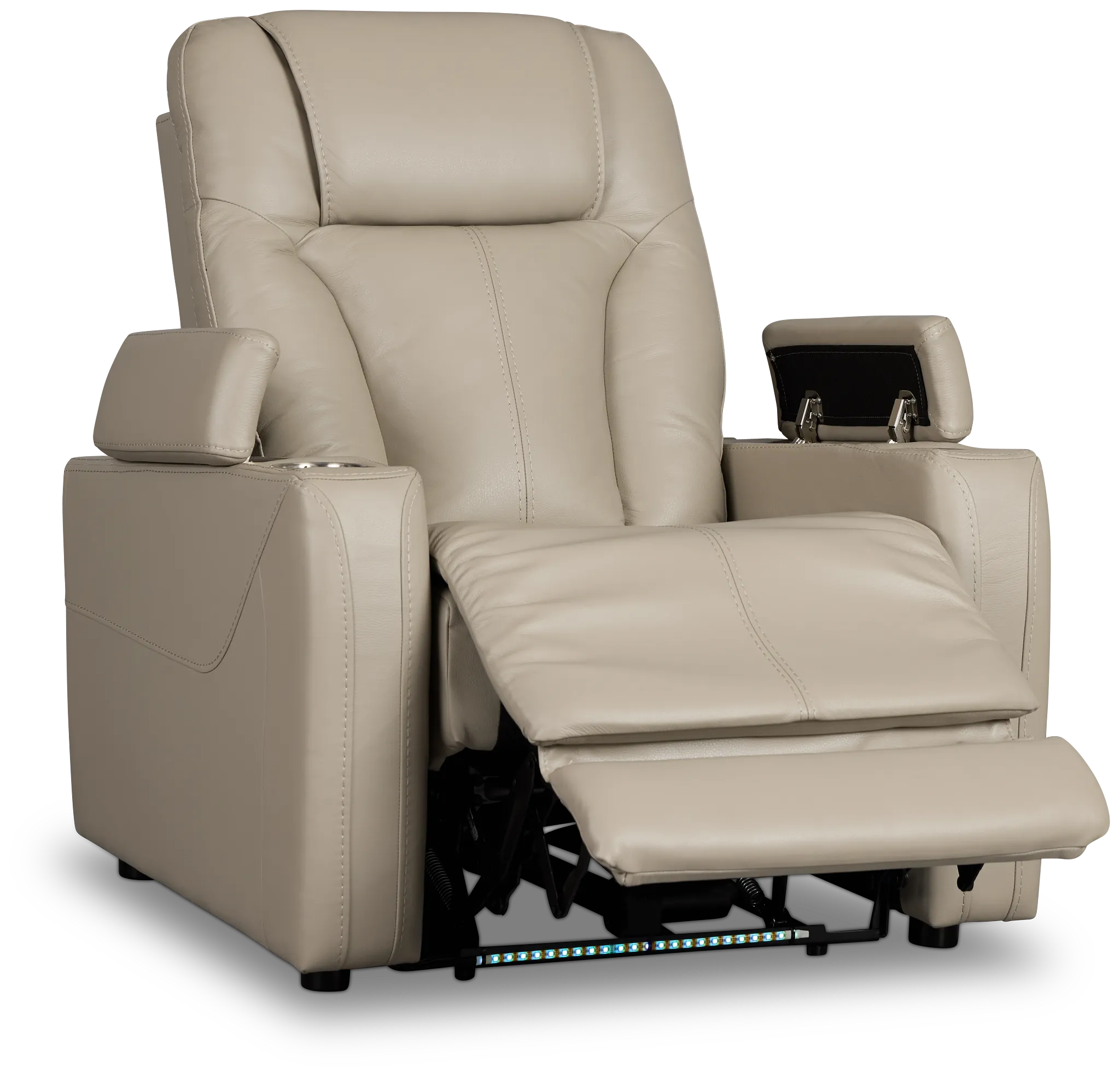 Optimus Beige Lthr/vinyl Power Recliner