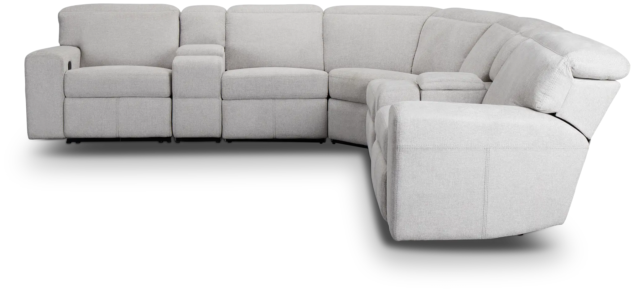 Callum Light Gray Fabric Large Dual Manually Reclining Two-arm Sectional Callum Light Gray Fabric Large Dual Manually Reclining Two-arm Sectional
