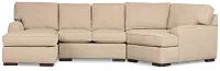 Sinclair Brown Fabric Left Chaise Cuddler Sectional