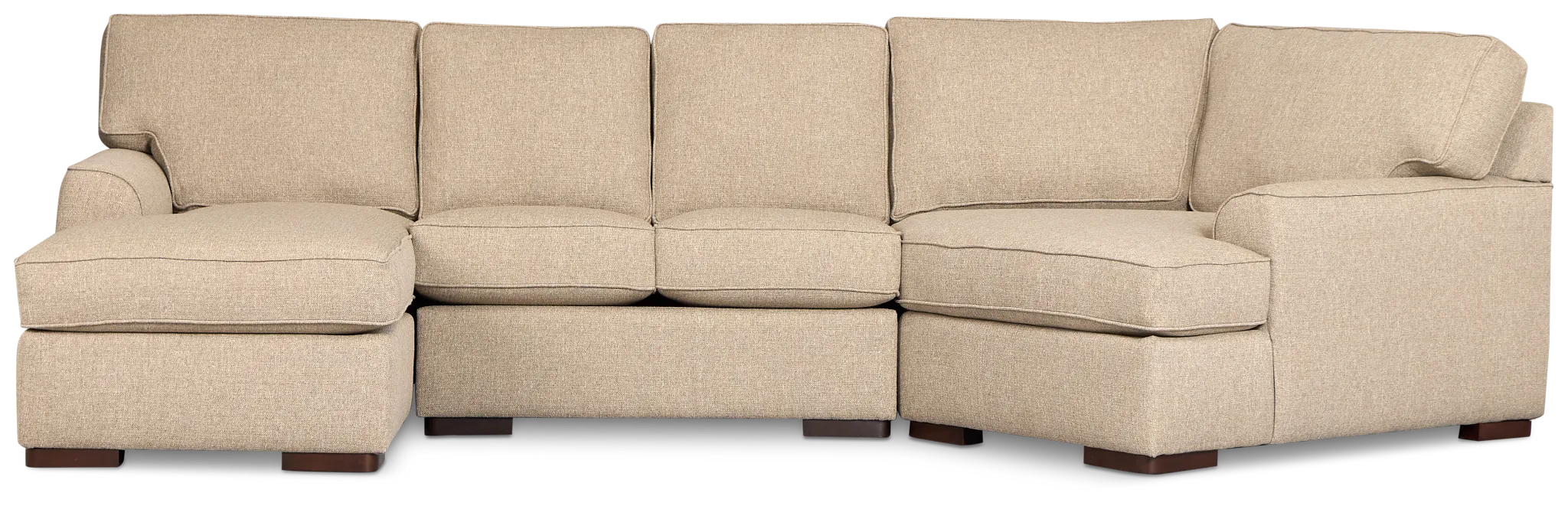 Sinclair Brown Fabric Left Chaise Cuddler Sectional