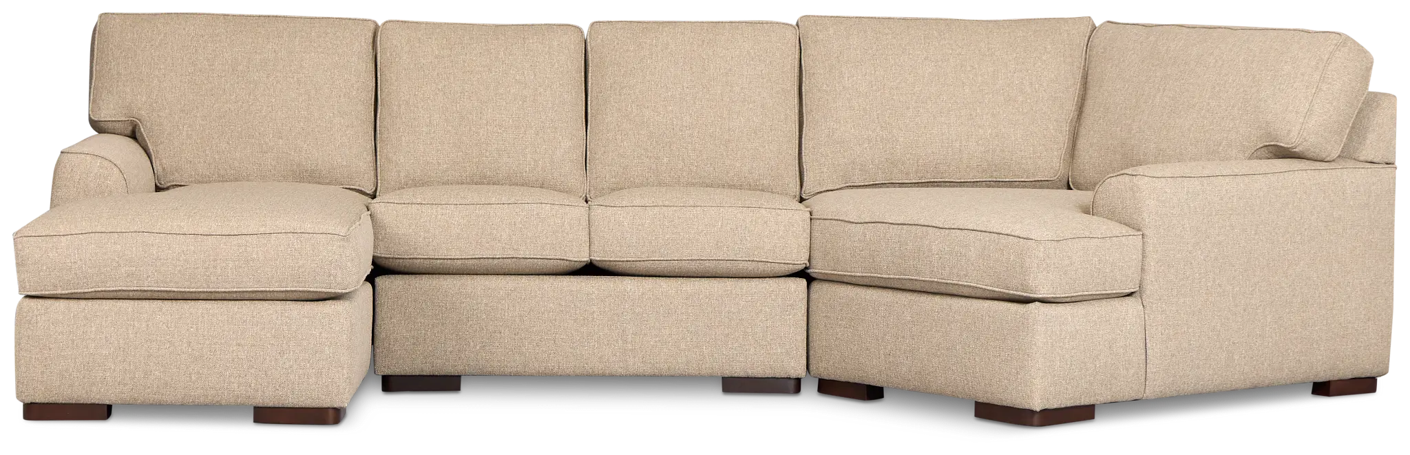 Sinclair Brown Fabric Left Chaise Cuddler Sectional Sinclair Brown Fabric Left Chaise Cuddler Sectional
