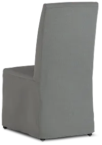 Destination Light Gray Long Slipcover Chair With Dark-tone Leg