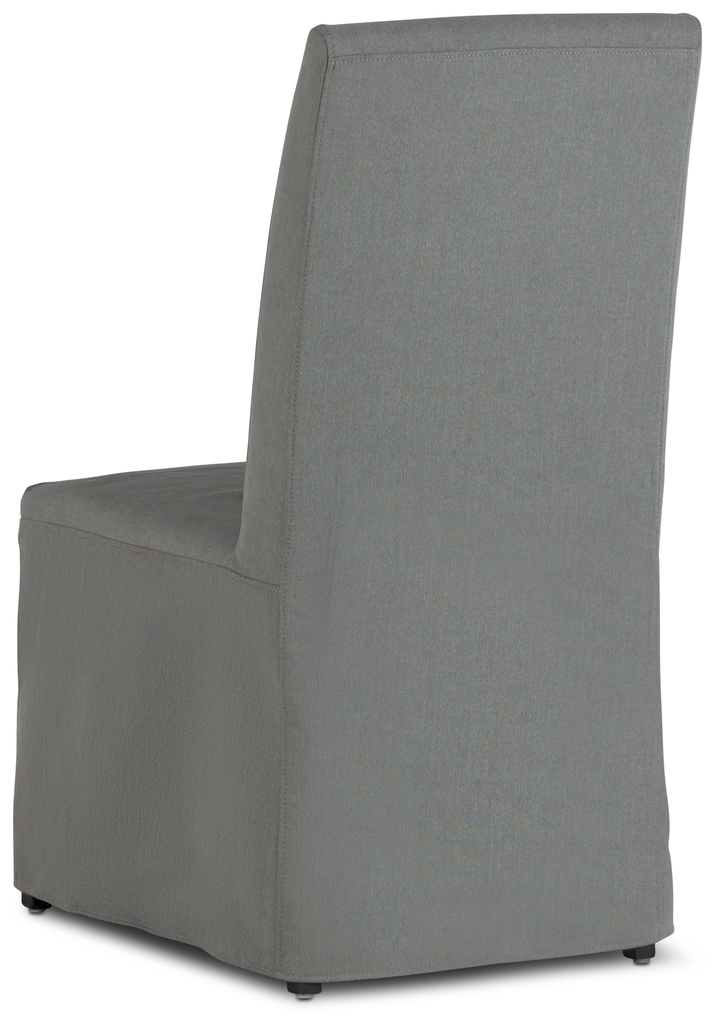 Destination Light Gray Long Slipcover Chair With Dark-tone Leg