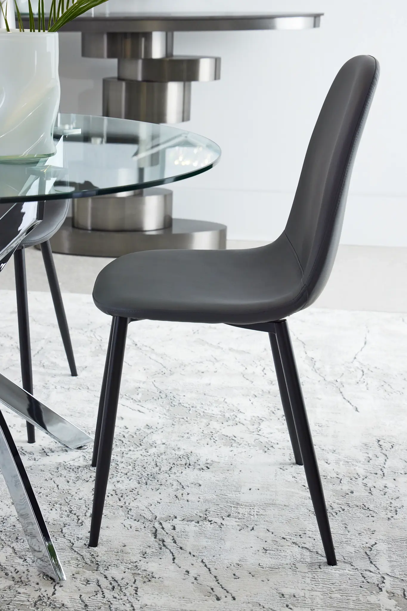 Havana Gray Micro Upholstered Side Chair W/ Black Legs Havana Gray Micro Upholstered Side Chair W/ Black Legs