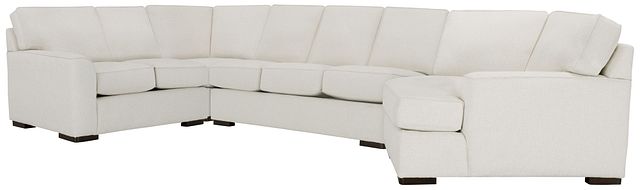 Austin White Fabric Right Cuddler Memory Foam Sleeper Sectional