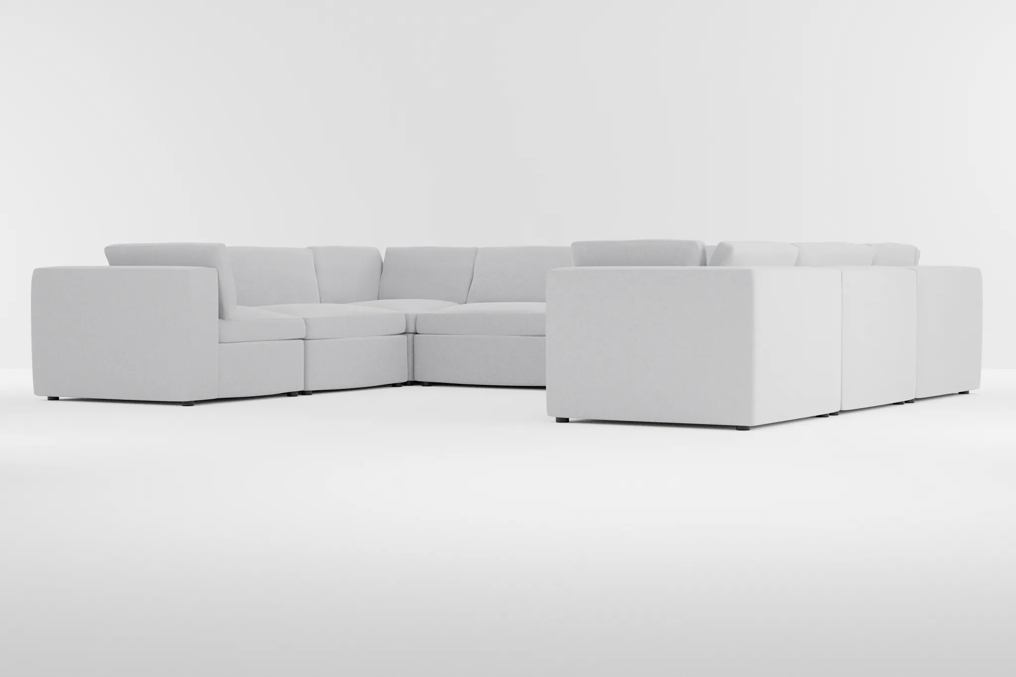 Destin Delray Light Gray Fabric 8-piece Modular Sectional