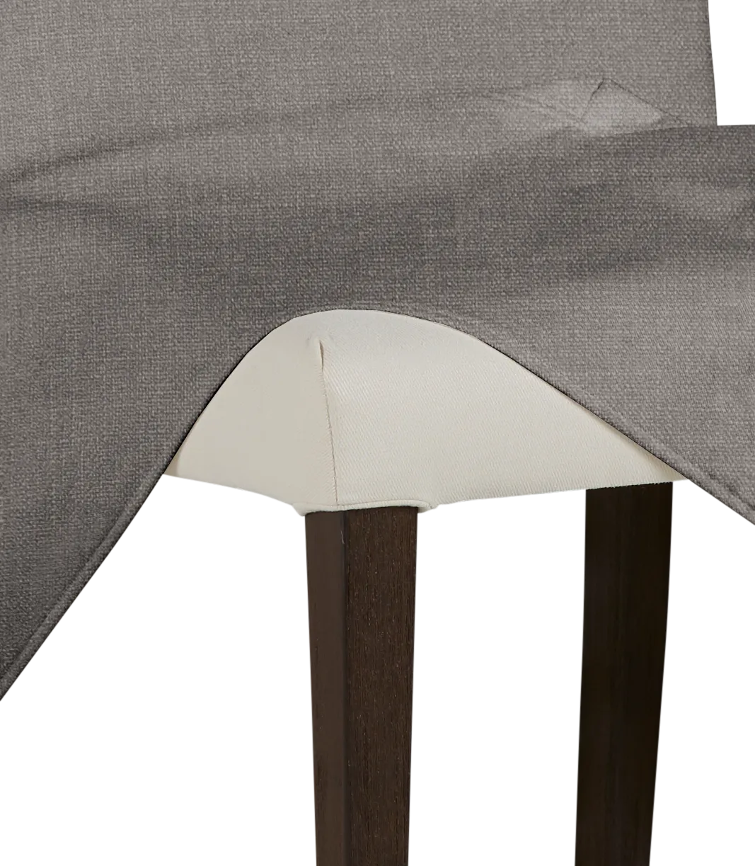 Harbor Dark Gray Long Slipcover Chair With Medium-tone Leg