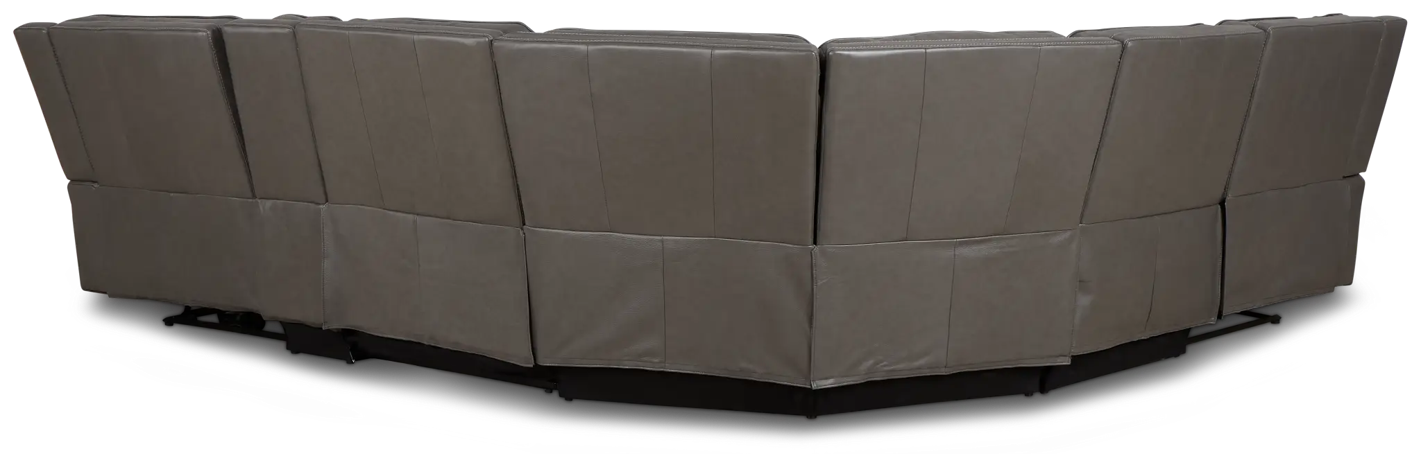 Jasper Gray Leather Medium Dual Power 2-arm Reclining Sectional Jasper Gray Leather Medium Dual Power 2-arm Reclining Sectional