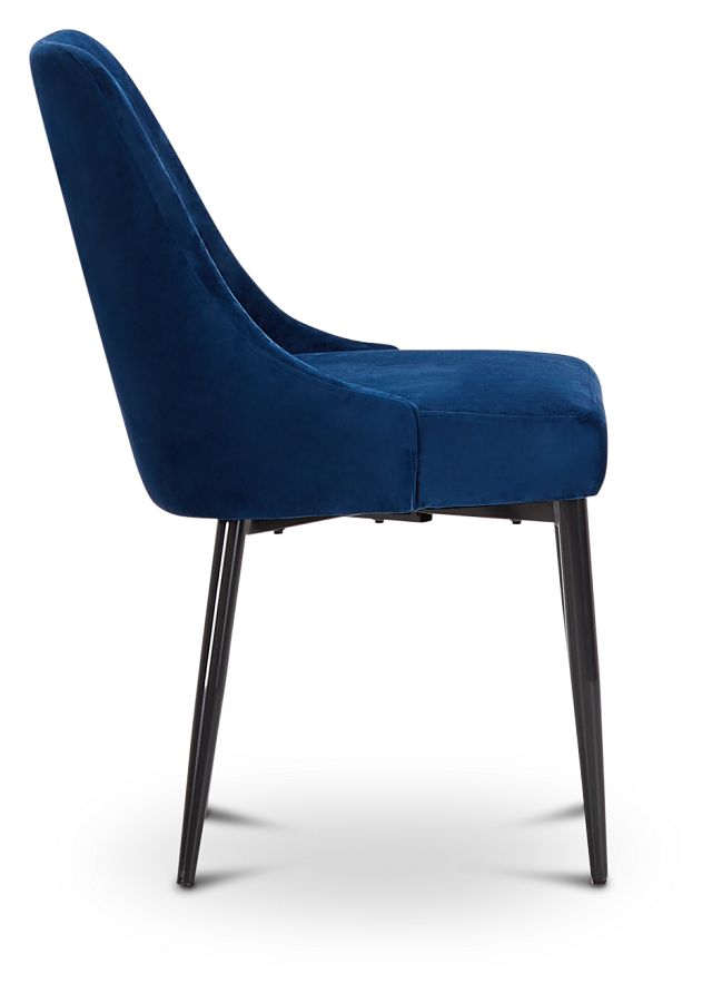 Violet Dark Blue Upholstered Side Chair (2)
