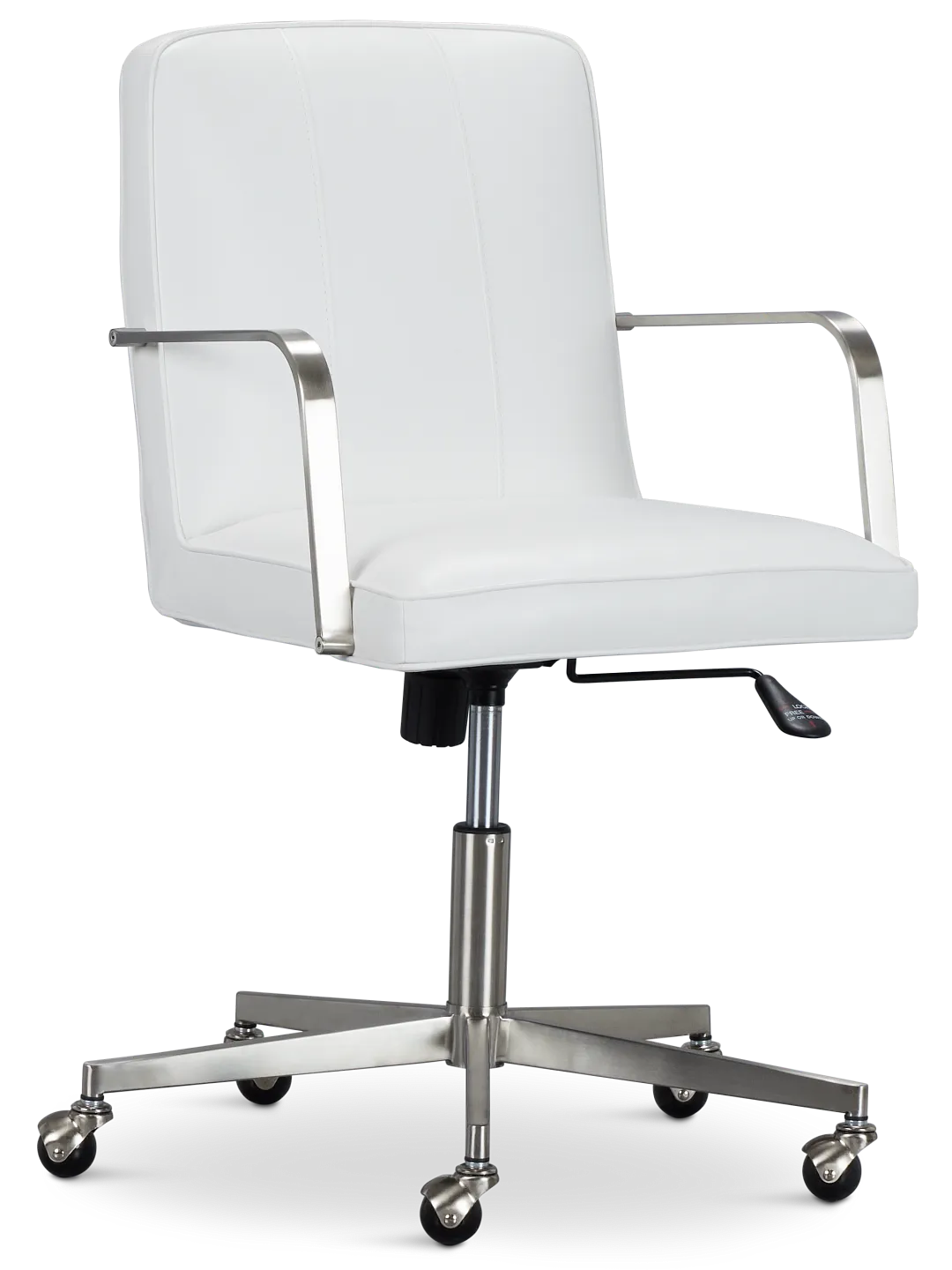 Haven White Chrome Upholstered Desk Chair