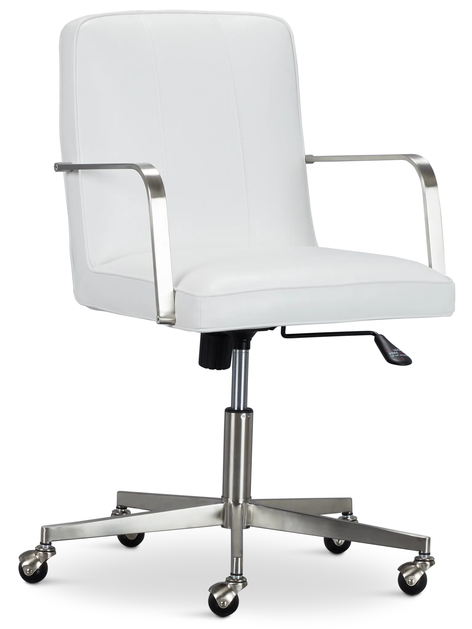 Haven White Chrome Upholstered Desk Chair
