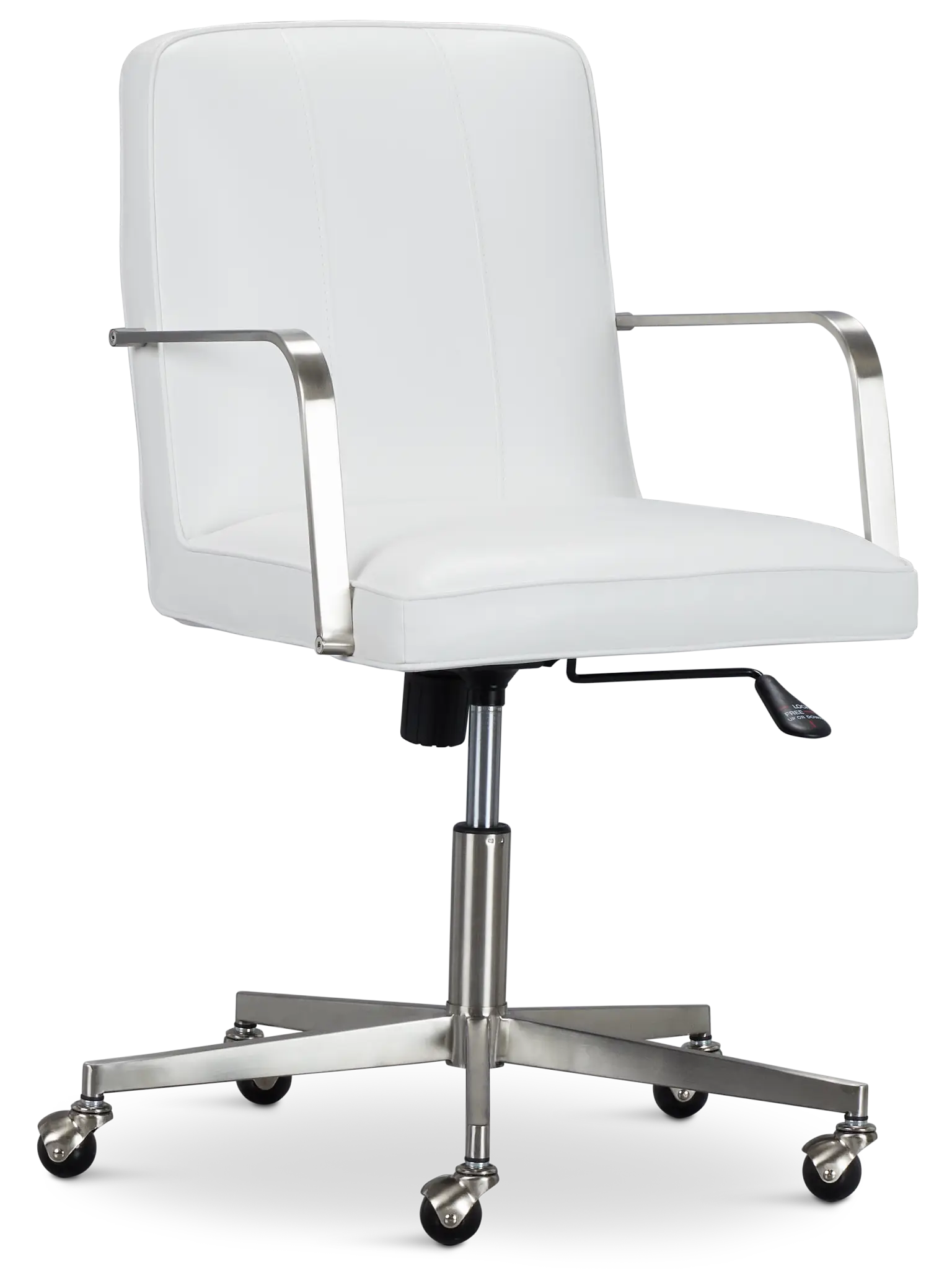 Haven White Chrome Upholstered Desk Chair Haven White Chrome Upholstered Desk Chair