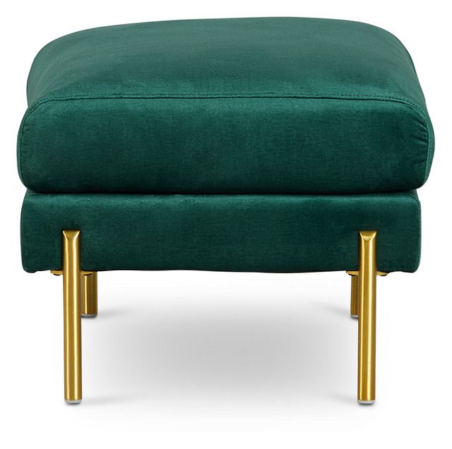 Bella Dark Green Velvet Ottoman