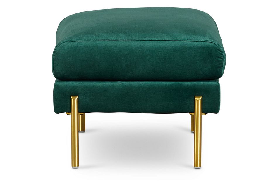 Bella Dark Green Velvet Ottoman
