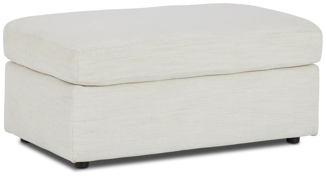 Noah Ivory Fabric Ottoman