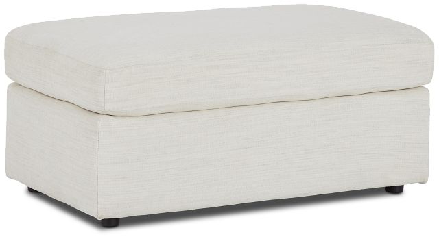 Noah Ivory Fabric Ottoman