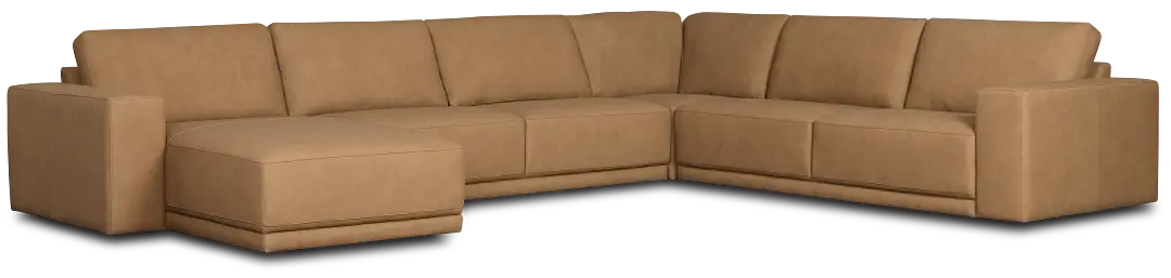 Kellan Light Brown Leather Medium Left Chaise Sectional Kellan Light Brown Leather Medium Left Chaise Sectional