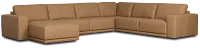 Kellan Light Brown Leather Medium Left Chaise Sectional