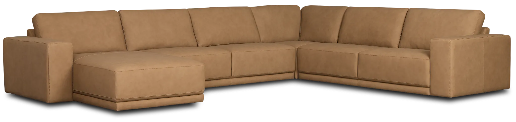 Kellan Light Brown Leather Medium Left Chaise Sectional