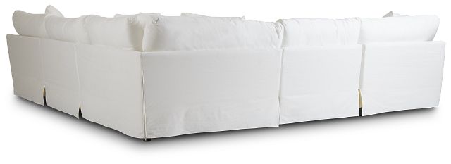 Delilah White Fabric Large Two-arm Sectional