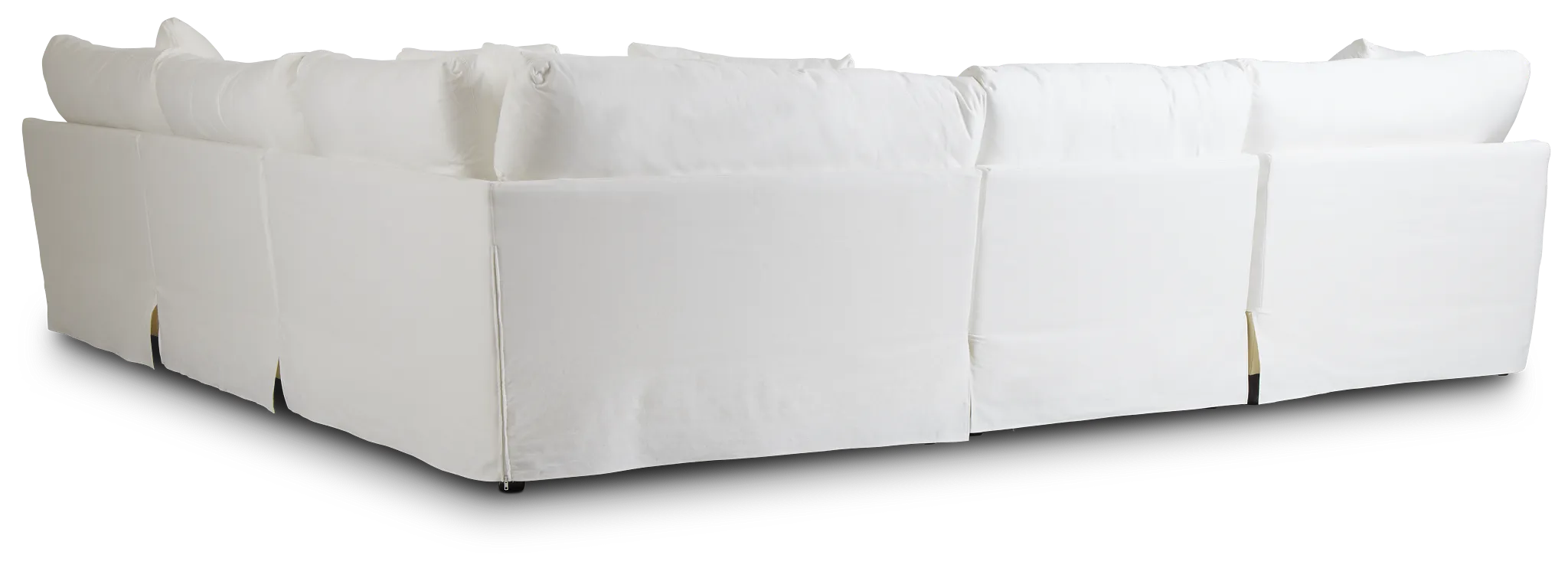 Delilah White Fabric Large Two-arm Sectional