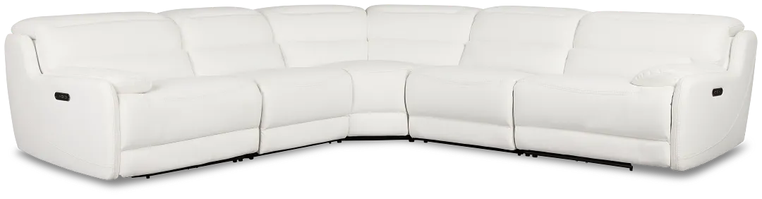 Jett White Micro Small Two-arm Power Reclining Sectional
