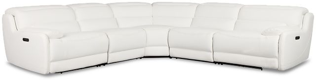 Jett White Micro Small Two-arm Power Reclining Sectional