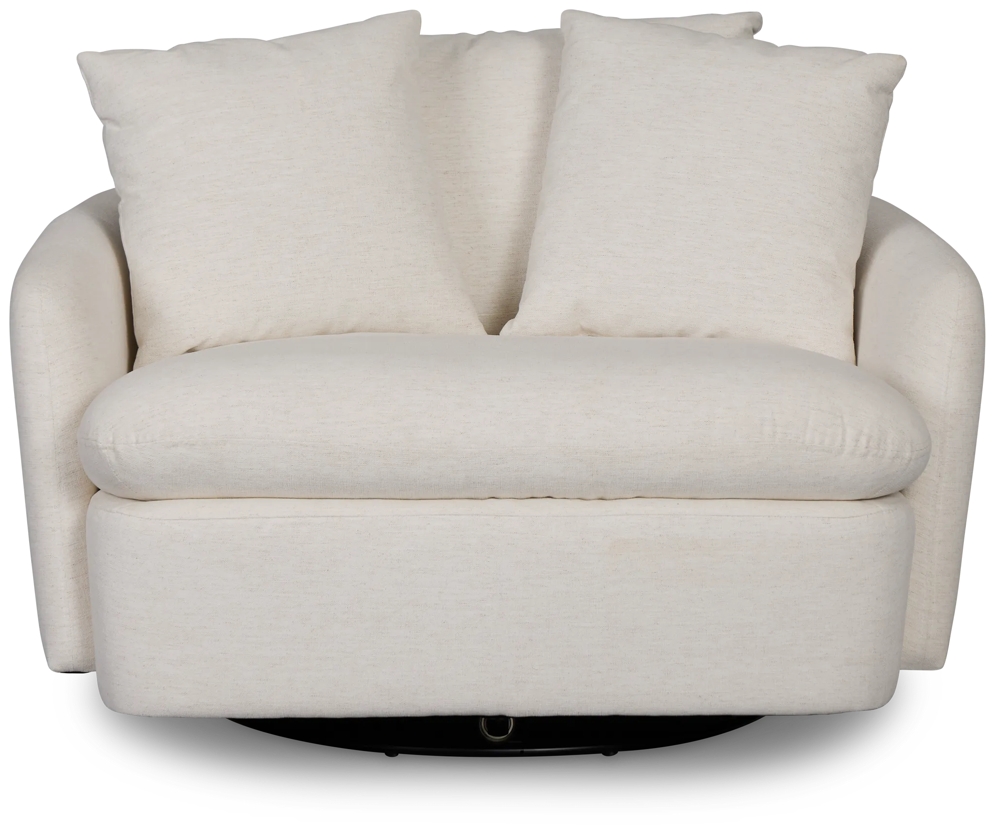 Serena White Fabric Swivel Chair