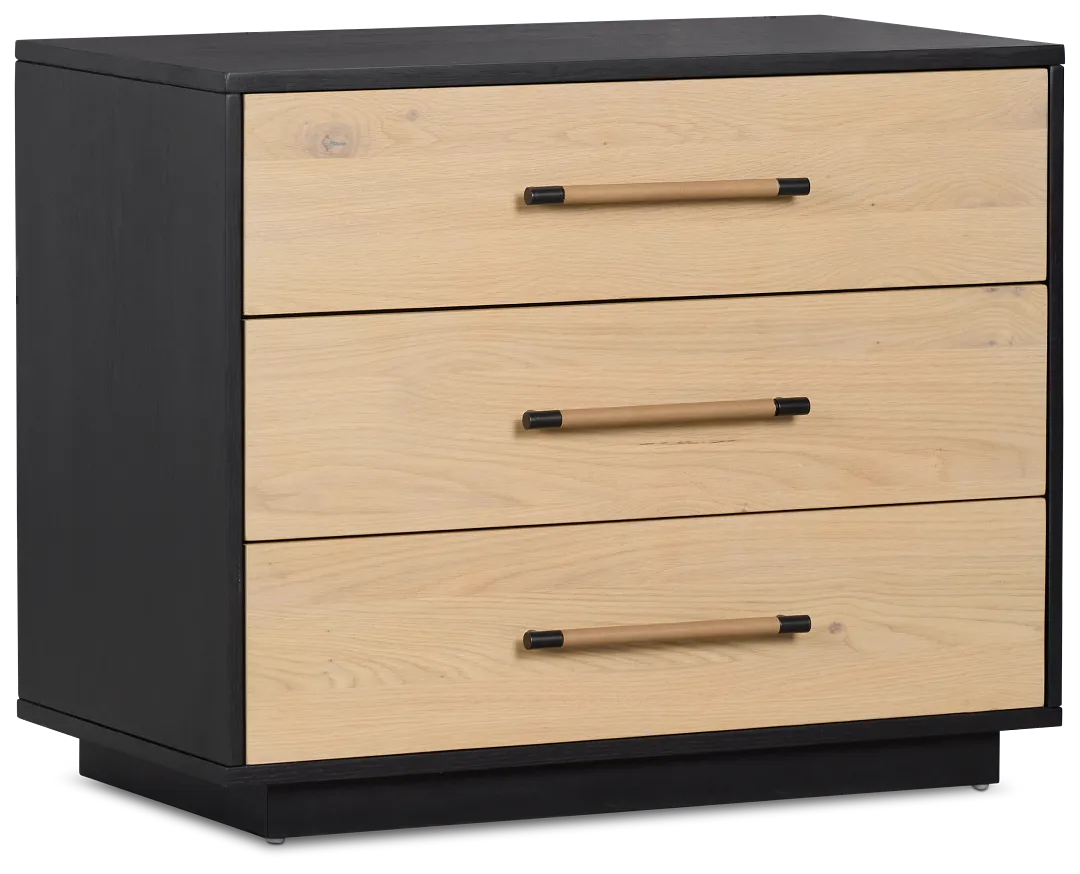 Highland Black 3-drawer Nightstand