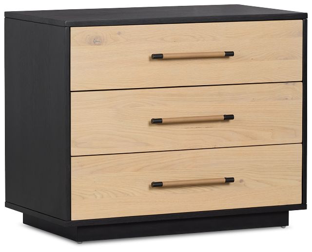 Highland Black 3-drawer Nightstand
