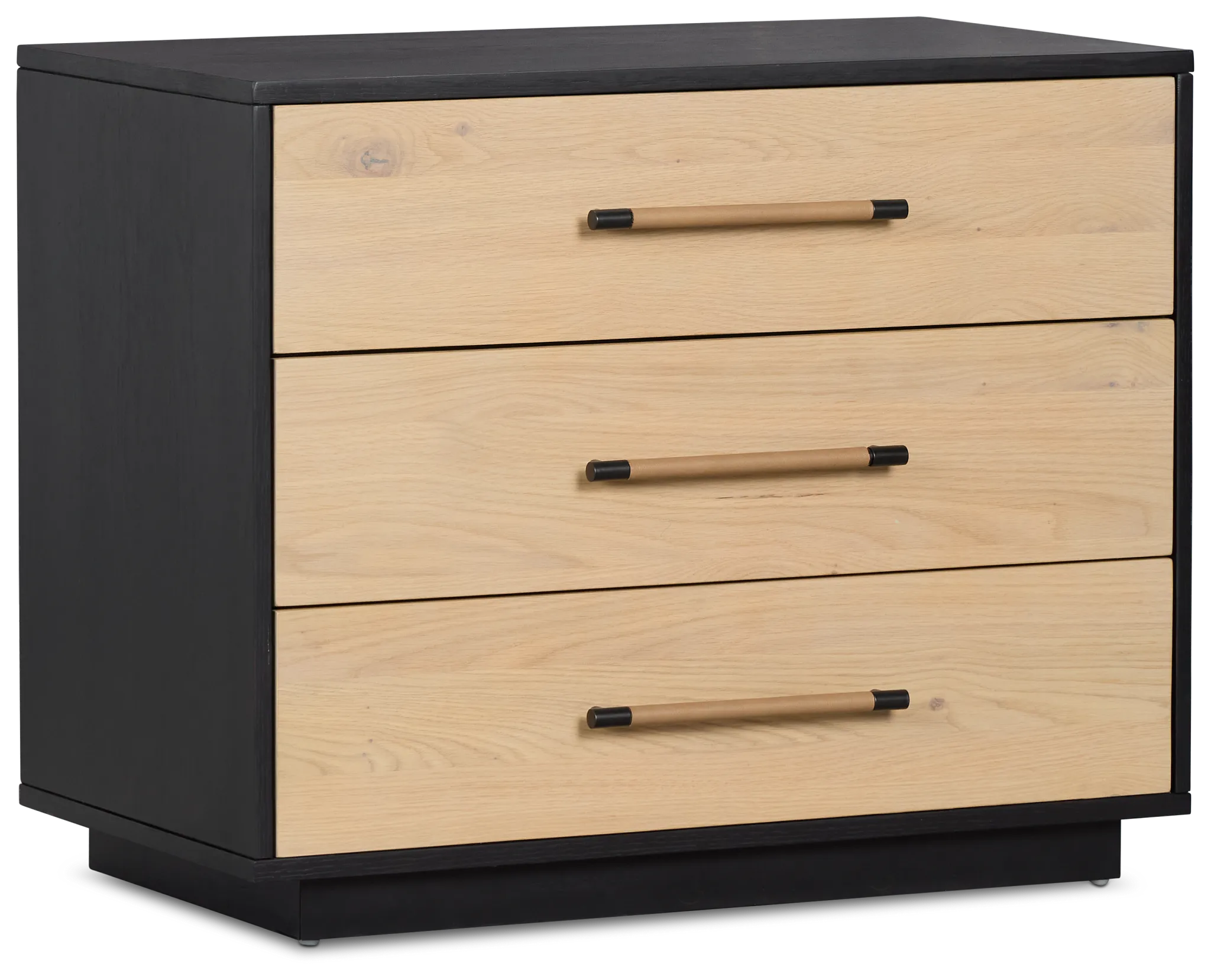 Highland Black 3-drawer Nightstand