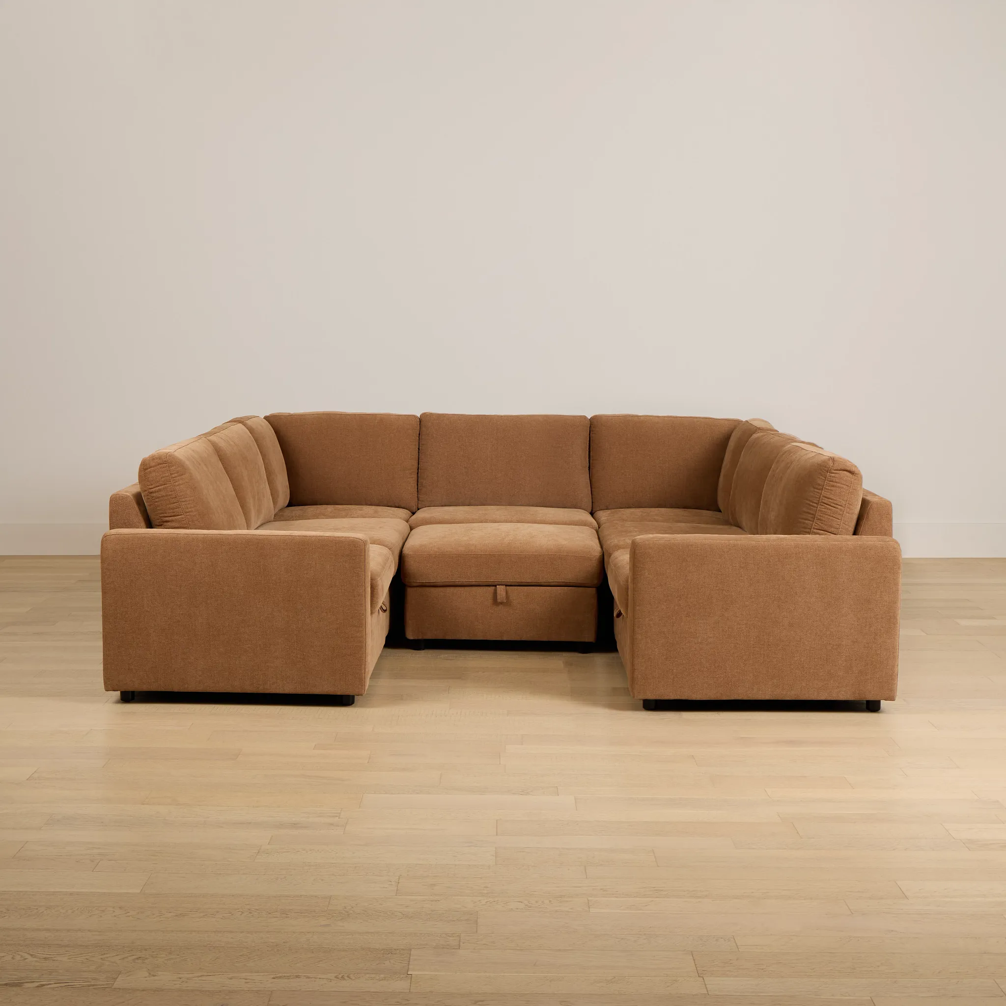 Addie Brown Fabric 6-piece Pit Storage Sectional