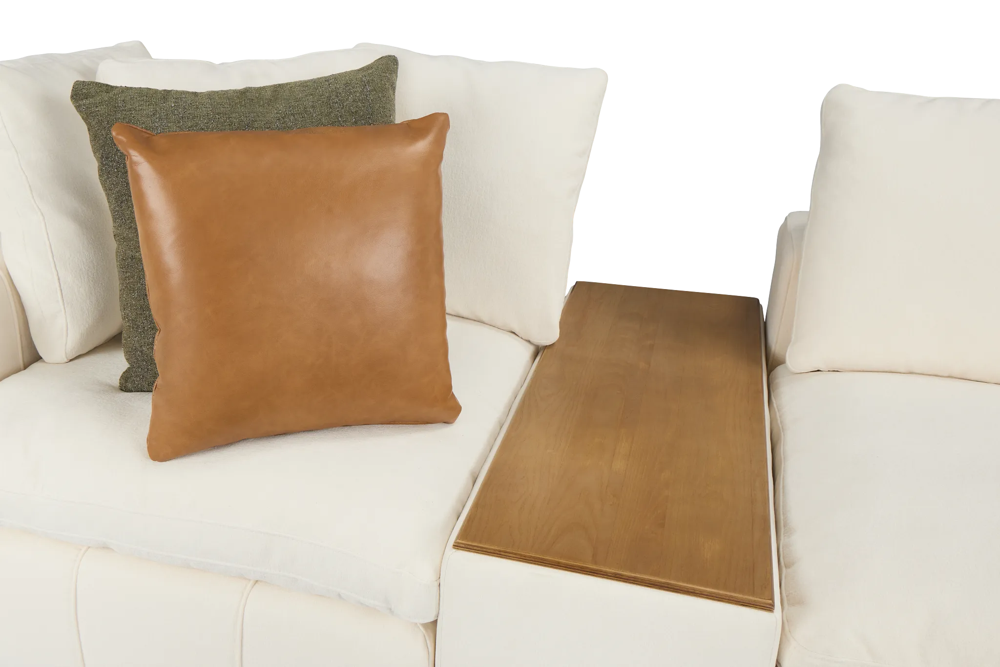 Cruz White Fabric 5-piece Modular Sectional With Console