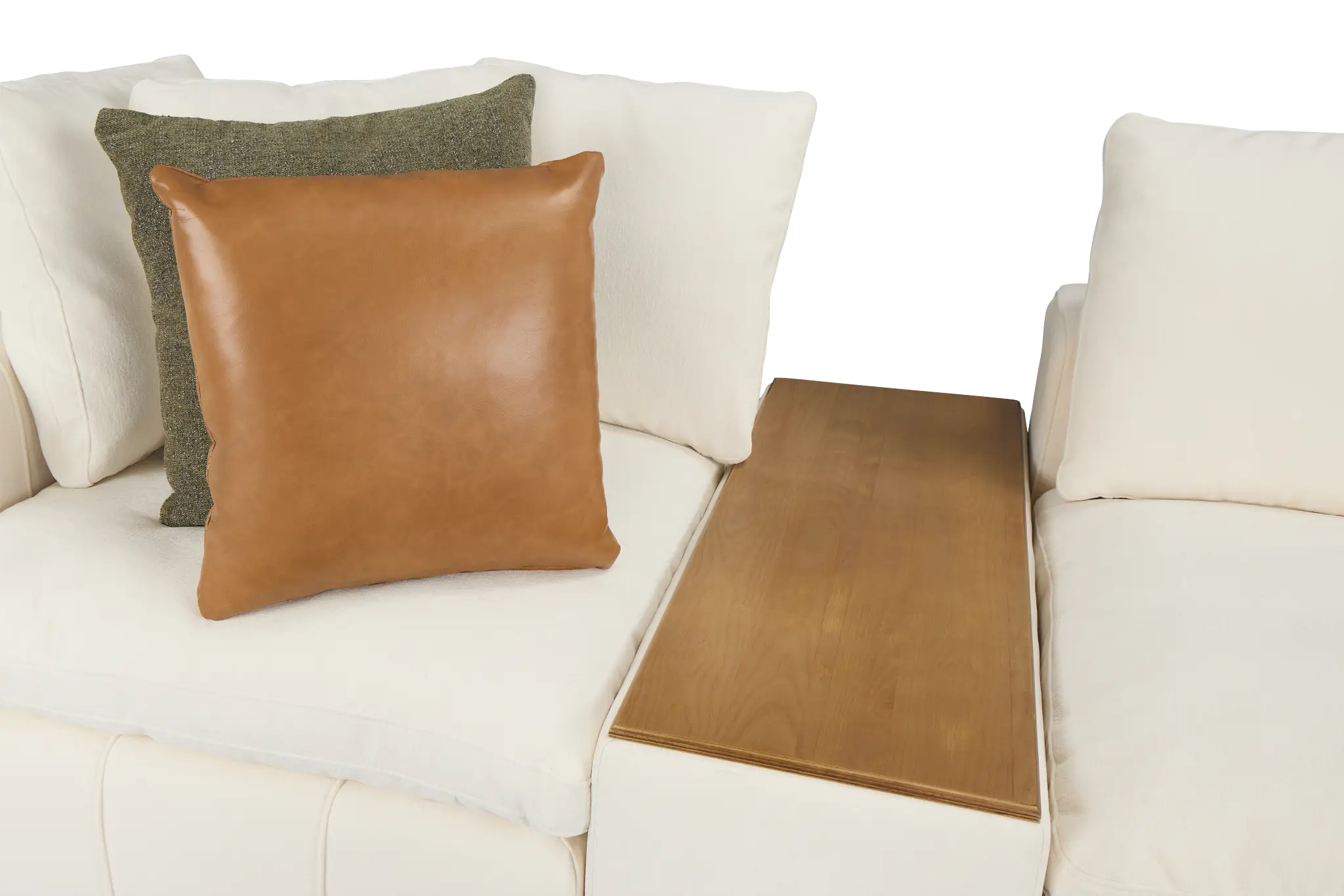 Cruz White Fabric 5-piece Modular Sectional With Console Cruz White Fabric 5-piece Modular Sectional With Console
