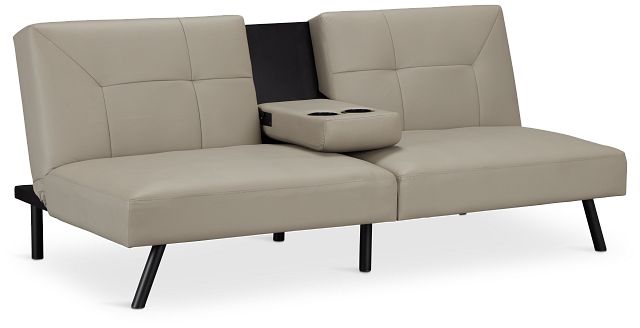 Andes Light Gray Micro Sofa Futon