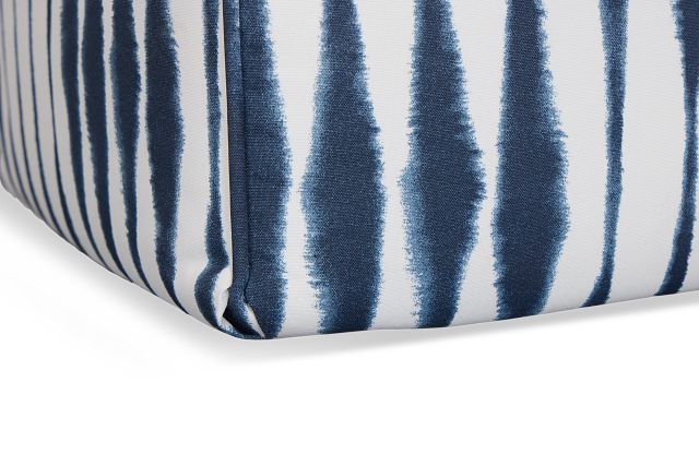 Salix Navy Fabric Accent Pouf
