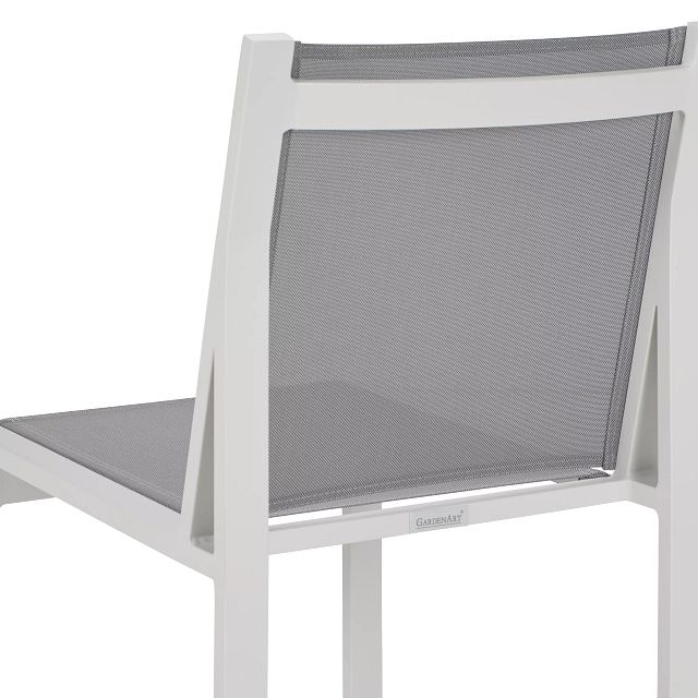 Linear White Aluminum Sling Chair (6)