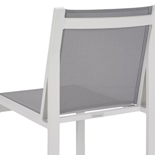 Linear2 White Aluminum Sling Chair