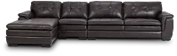 Braden Dark Brown Leather Small Left Chaise Sectional