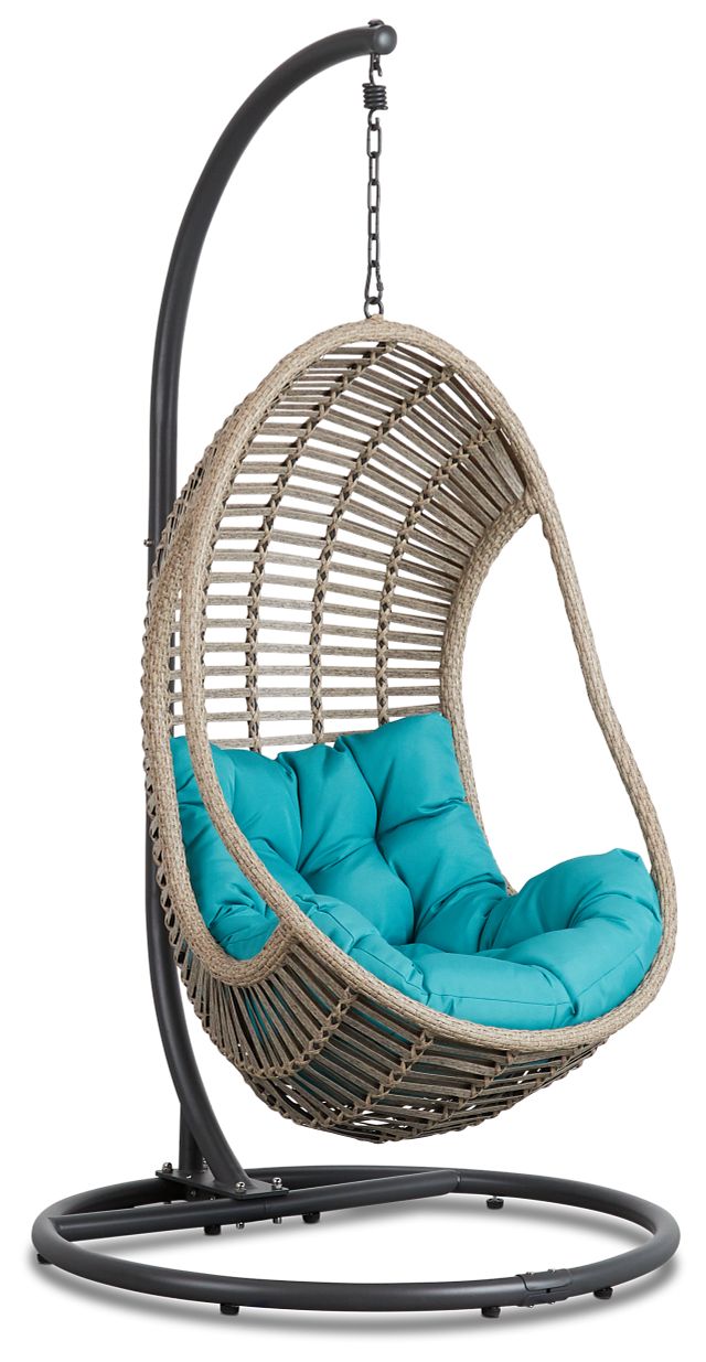 teal hanging chair