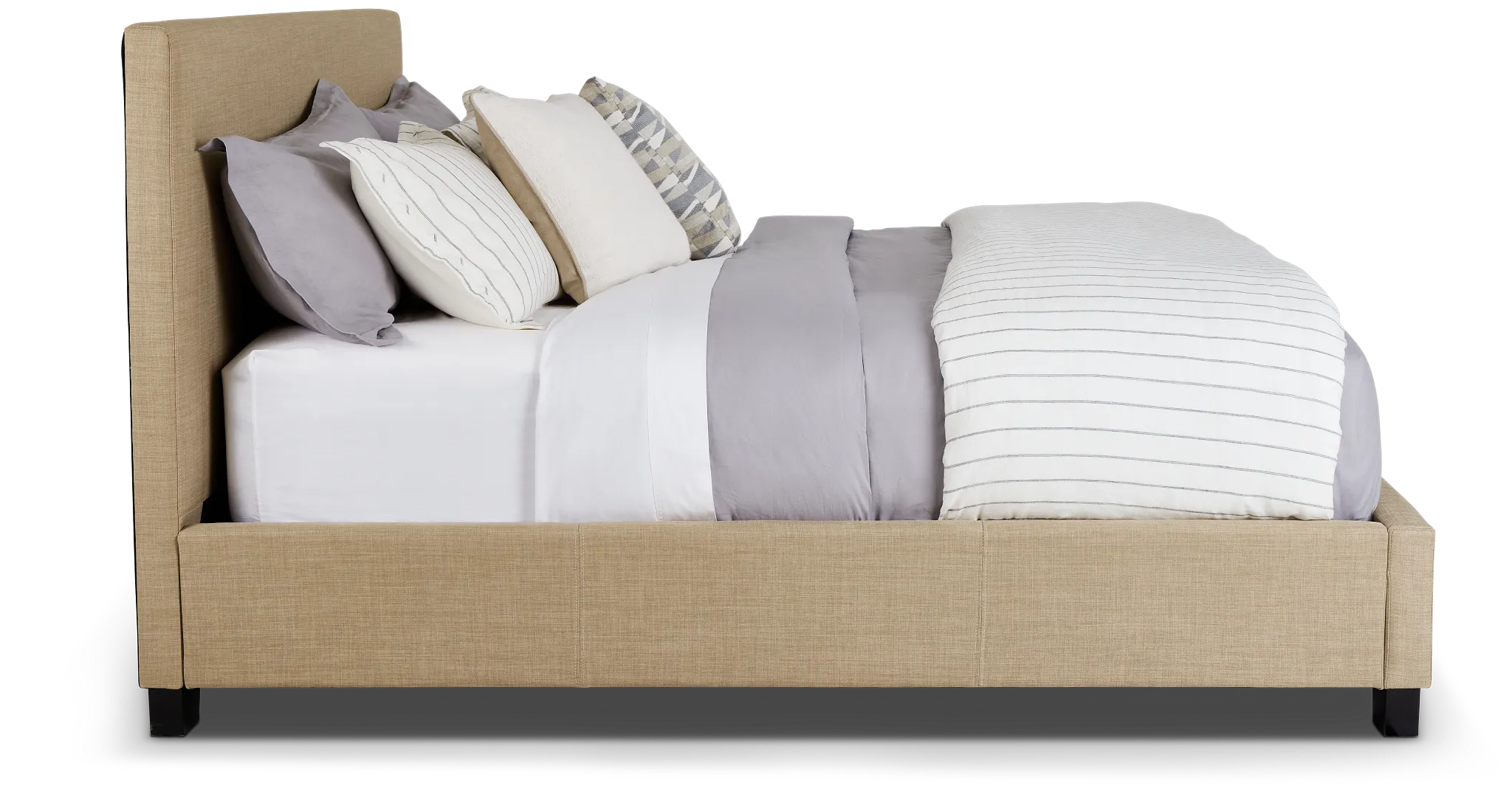 Madden Taupe Uph Platform Bed