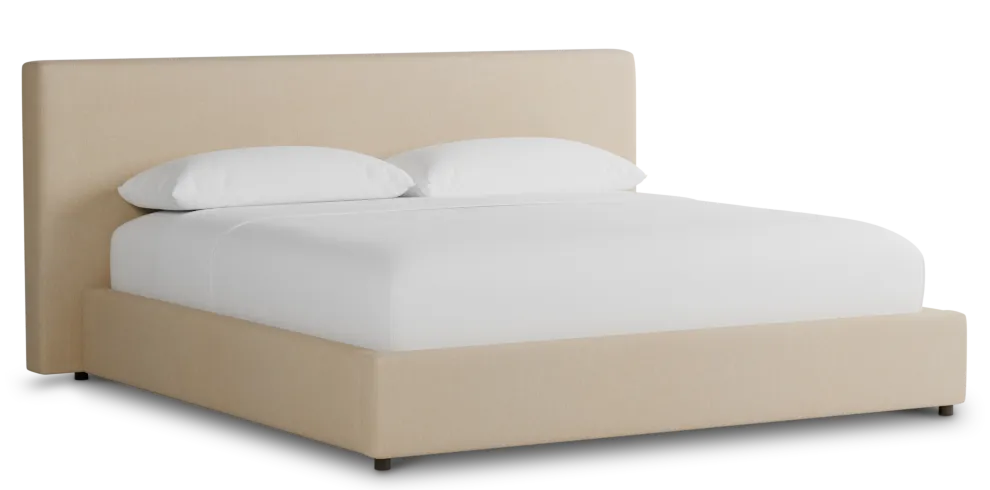 Grayton Peyton Beige 44" Upholstered Platform Bed