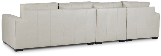 Dawkins Taupe Leather Small Left Chaise Sectional