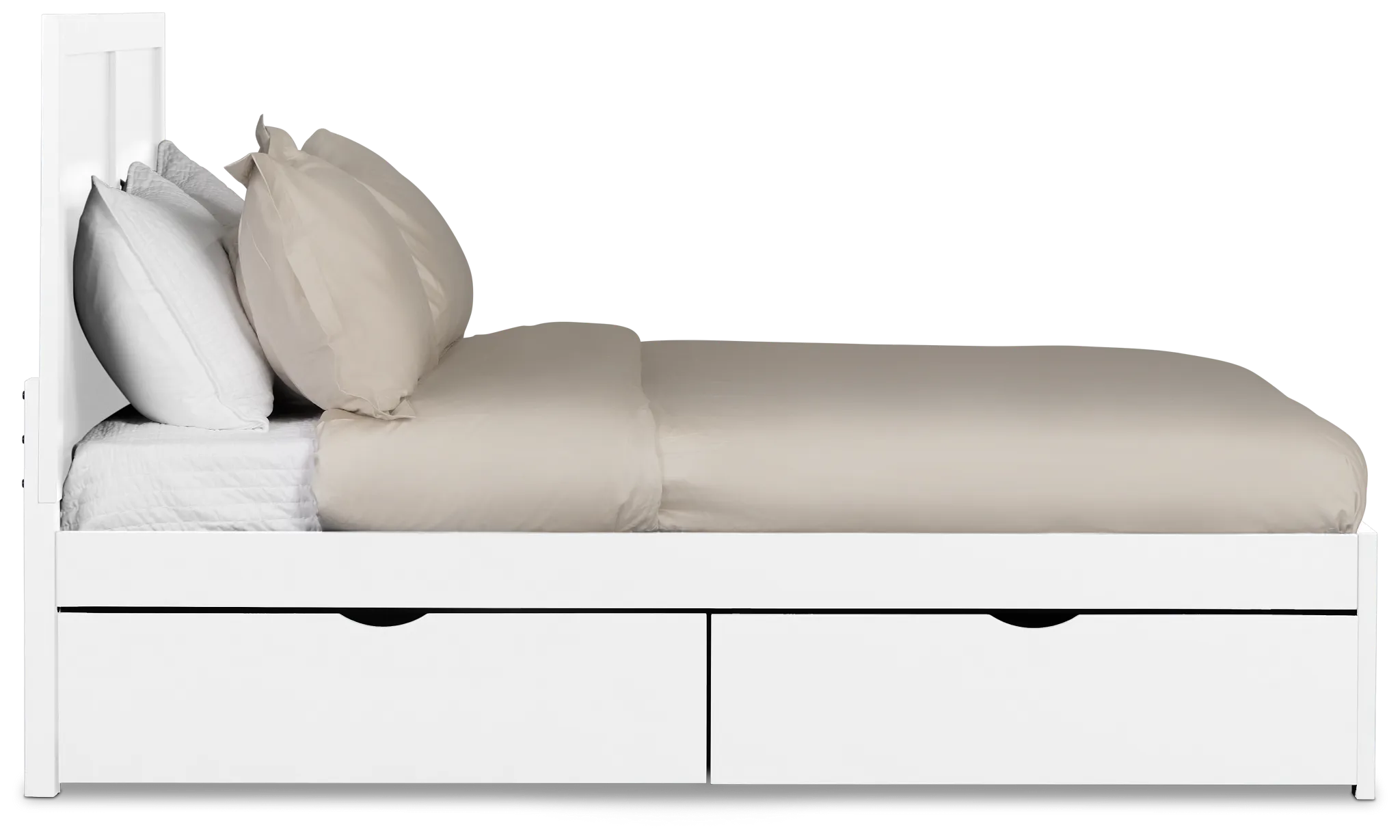 Charleston White Panel Bed With 4 Storage Drawers