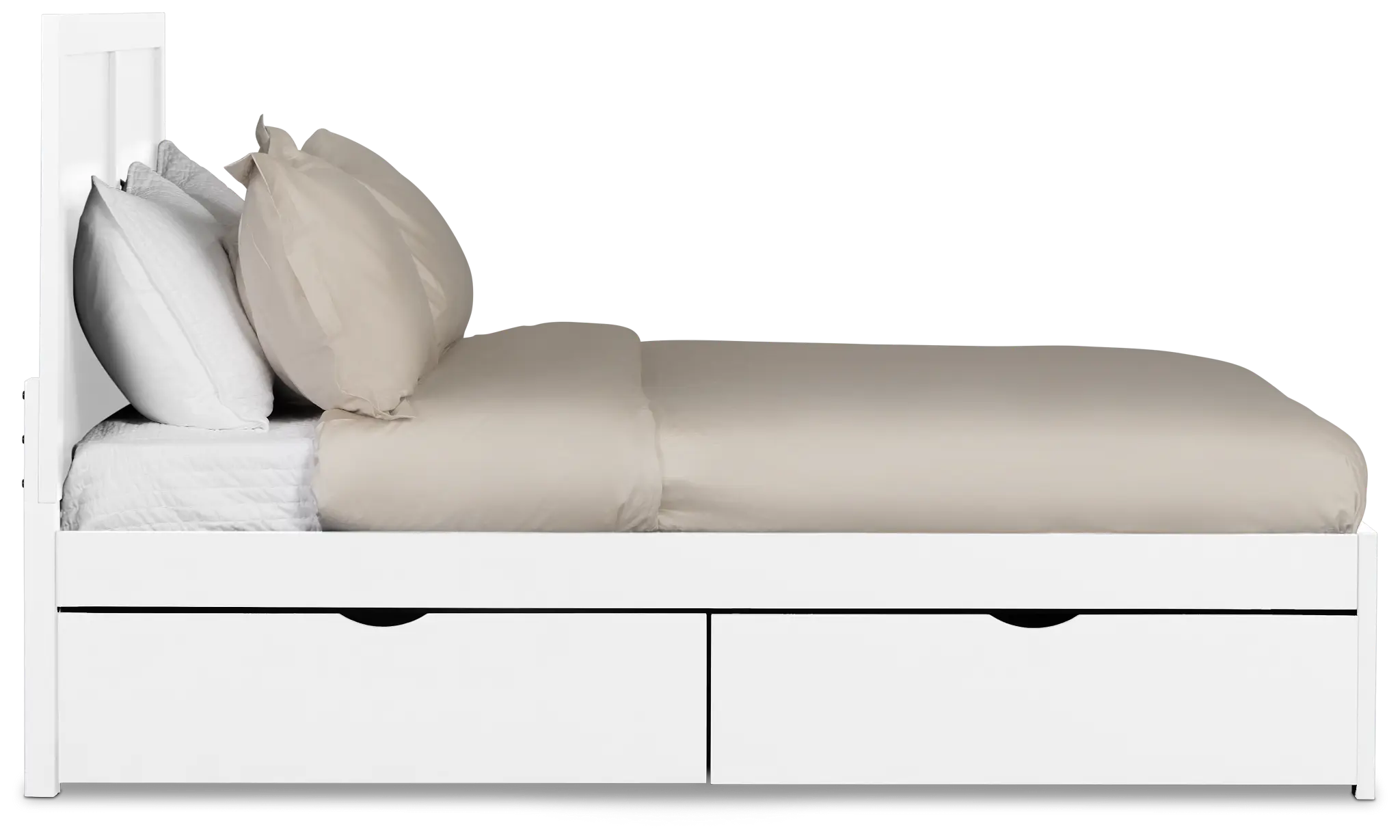 Charleston White Panel Bed With 4 Storage Drawers Charleston White Panel Bed With 4 Storage Drawers