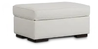 Austin White Fabric Ottoman