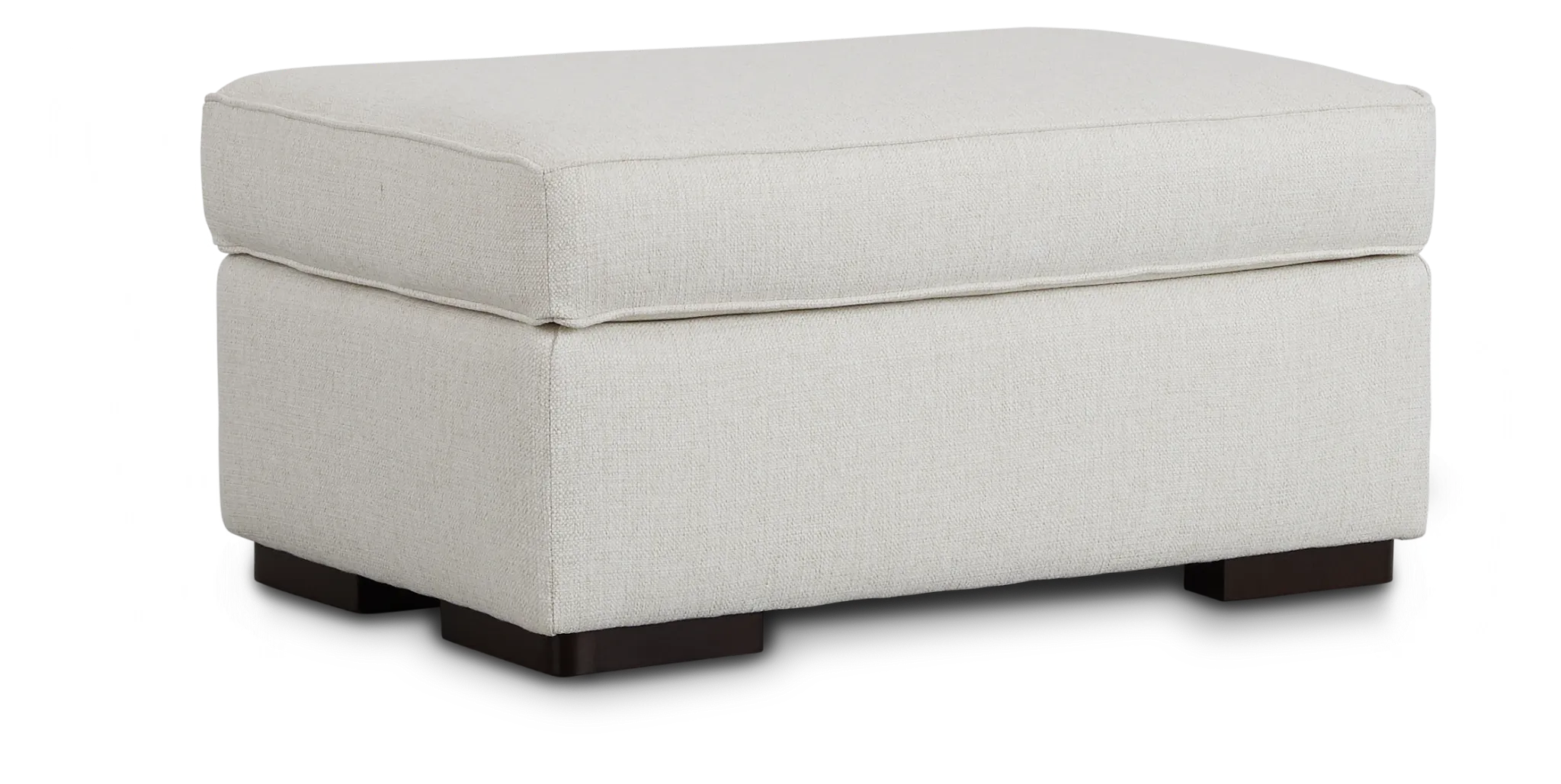 Austin White Fabric Ottoman
