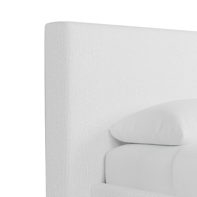 Grayton Revenue White 44" Upholstered Platform Bed