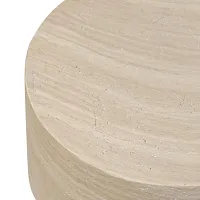 Four Hands Ara Light Beige Concrete Round End Table